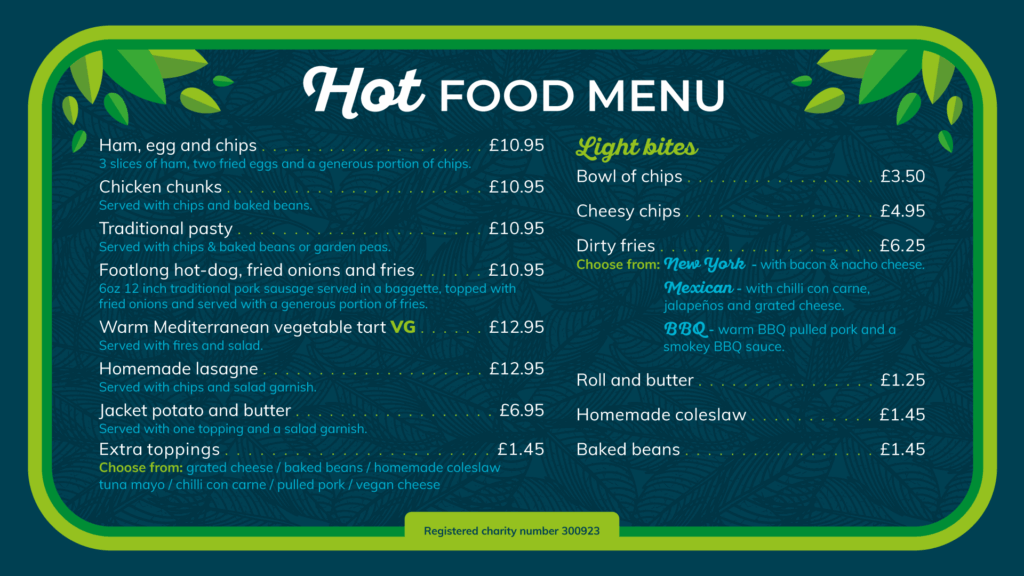 Adults Hot Food Menu Spring 2025 Update