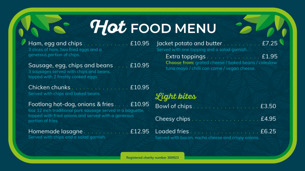 Adults Hot Food Menu Autumn 2025