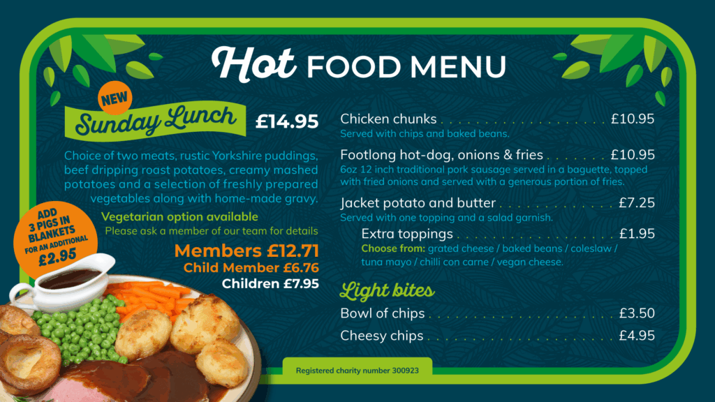 Adults Hot Food Menu SUNDAY MENU Autumn 2025